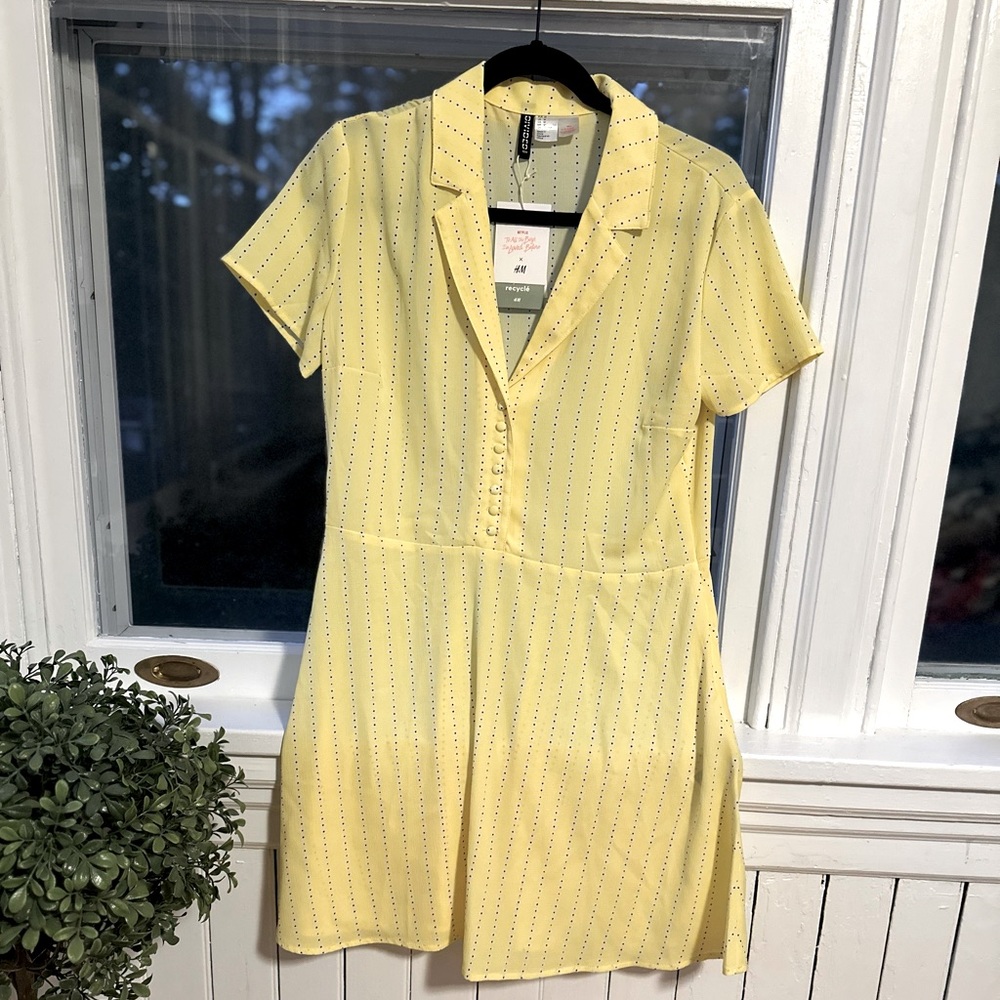 Pale yellow collared mini dress